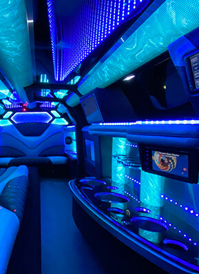 Washington limo service with neon lights