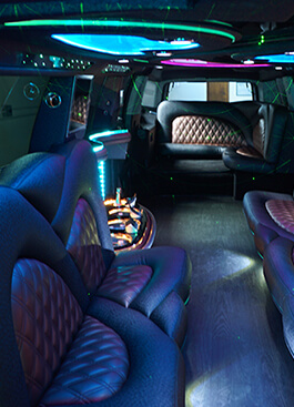 colorful lights on limo