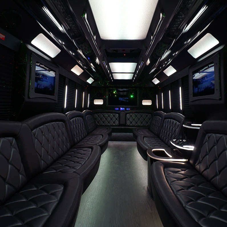 34 passenger party bus interior